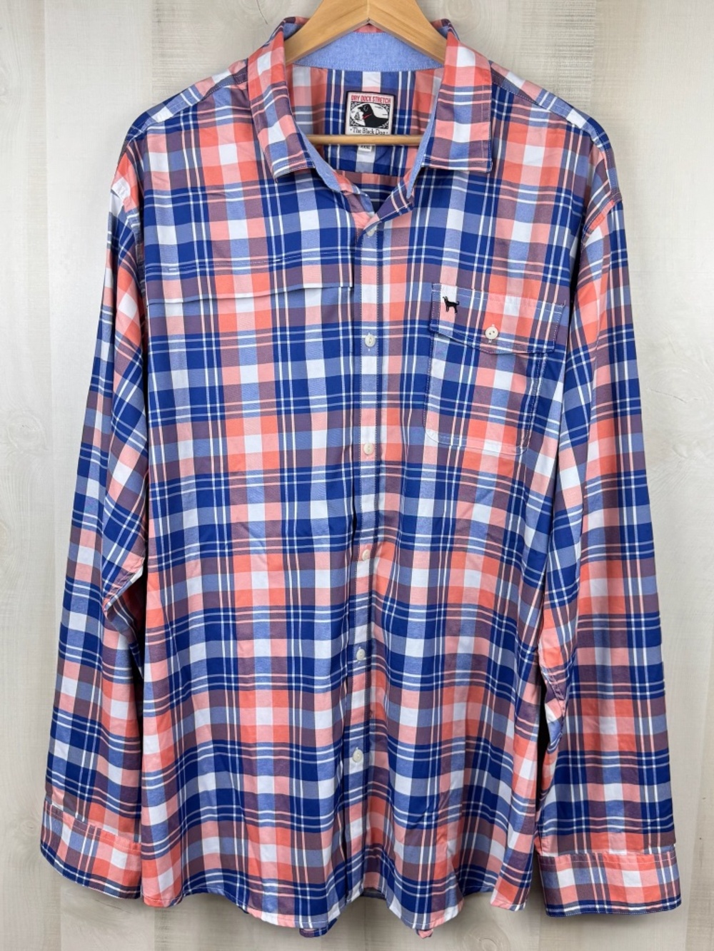 The Black Dog Dry Dock Stretch Men’s Performance Long Sleeve Plaid Shirt XXXL